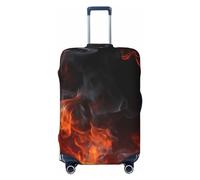 DWVTSLH Fire Flame Smoke Luggage Covers for Suitcase Tsa Approved, Spandex Elastic Suitcase Cover Protector Washable Anti-Scratch Travel Baggage Cover Fit 18-32 Inch Luggage, Black, S