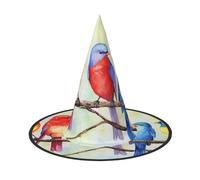 DWVTSLH Five Singing Birds Halloween Witch Hat 2 PCS Witch Costume Accessories Wizard Hats for Halloween Party Supplies