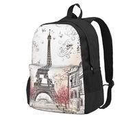 DWVTSLH French Paris Tour Eiffel Tower Backpack for Men Women Gift Casual Daypack Lightweight Work Bag College Laptop Bag