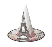 DWVTSLH French Paris Tour Eiffel Tower Halloween Witch Hat 2 PCS Witch Costume Accessories Wizard Hats for Halloween Party Supplies