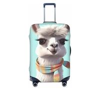 DWVTSLH Funny Cartoon Llama Luggage Covers for Suitcase Tsa Approved, Spandex Elastic Suitcase Cover Protector Washable Anti-Scratch Travel Baggage Cover Fit 18-32 Inch Luggage, Black, S
