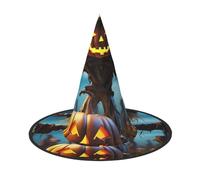 DWVTSLH Funny Pumpkin Scarecrow Halloween Witch Hat 1 PCS Witch Costume Accessories Wizard Hats for Halloween Party Supplies