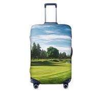 DWVTSLH Golf Course Lawn Luggage Covers for Suitcase Tsa Approved, Spandex Elastic Suitcase Cover Protector Washable Anti-Scratch Travel Baggage Cover Fit 18-32 Inch Luggage, Black, M