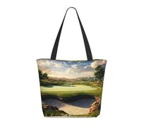 DWVTSLH Golf Course Tote Bag for Women Large Shoulder Bag with Zipper Travel Handbag with Pockets Reusable Shopping Bag Casual Aesthetic Beach Bags