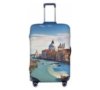 DWVTSLH Grand canal in Italy Luggage Covers for Suitcase Tsa Approved, Spandex Elastic Suitcase Cover Protector Washable Anti-Scratch Travel Baggage Cover Fit 18-32 Inch Luggage, Black, L