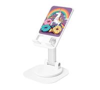 DWVTSLH Horse Doughnut Rainbow Cell Phone Stand for Desk - 360° Rotation Angle Height Adjustable Desktop Phone Holder Cellphone Cradle, Fully Foldable Mobile Phone Holder for All Smartphones