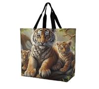 DWVTSLH Jungle Tigers Cub Crossbody Bag Women's Fashion Tote Bag Shoulder Tote Bag Versatile Travel Shoulder Bag Fitness Tote Bag for Fitness Trips Out
