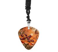 DWVTSLH Ladybug Marigold Bloom Guitar Pick Necklace for Men Women Personalized Guitar Pick Pendant Necklace Stainless Steel Party Fashion Jewelry Gifts for Guitar Lovers Musical Necklaces