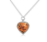 DWVTSLH Ladybug Marigold Bloom Pet Cremation Jewelry for Ashes for Dog/Cat Stainless Steel Memorial Urn Necklace for Women Men Animal Lover Keepsake Pendant Custom Heart Pet Ashes Necklace