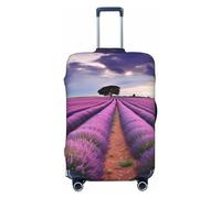 DWVTSLH Lavender fields Luggage Covers for Suitcase Tsa Approved, Spandex Elastic Suitcase Cover Protector Washable Anti-Scratch Travel Baggage Cover Fit 18-32 Inch Luggage, Black, XL