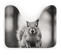 DWVTSLH Light Gray Squirrel Toilet Rugs U-Shaped 20 X 16 Inch, Extra Soft Absorbent Contour Bathroom Mat, Non-Slip Toilet Bath Mat, Machine Washable Toilet Floor Mat Home Decor Accessories