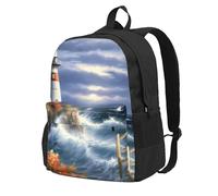 DWVTSLH Lighthouse Diamond Painting Backpack for Men Women Gift Casual Daypack Lightweight Work Bag College Laptop Bag