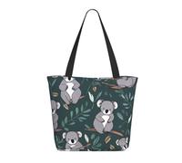 DWVTSLH lovely Koala Tote Bag for Women Large Shoulder Bag with Zipper Travel Handbag with Pockets Reusable Casual Aesthetic Shopping Bags