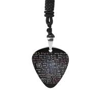 DWVTSLH Math Formula Guitar Pick Necklace for Men Women Personalized Guitar Pick Pendant Necklace Stainless Steel Party Fashion Jewelry Gifts for Guitar Lovers Musical Necklaces