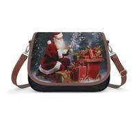 DWVTSLH Merry Christmas Santa's Gift Crossbody Bag for Women Shoulder Purse | Leather Hobo Bag with Adjustable Strap, Large Capacity Satchel Bag, Versatile Casual Daypack for Shopping, Travel, Work