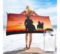 DWVTSLH Microfiber Sand Free Beach Towel 31.5"x63", Quick Dry Absorbent Travel Towel Large Camping Blanket, Texas Cowboy Bath Towels Lightweight Pool Swim Towels for Vacation Essentials