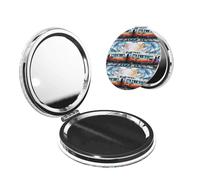 DWVTSLH Monorail Train Compact Mirror for Purse, Double-Sided 2X/1X Magnifying Mirror for Women Men, Travel Makeup Mirror for Handbag, Handheld Vanity Mirror for Gift