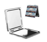 DWVTSLH Monorail Train Compact Mirror for Purse, Double-Sided 2X/1X Magnifying Mirror for Women Men, Travel Makeup Mirror for Handbag, Handheld Vanity Mirror for Gift