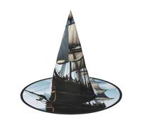 DWVTSLH old sailing ship Halloween Witch Hat 2 PCS Witch Costume Accessories Wizard Hats for Halloween Party Supplies