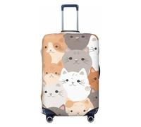 DWVTSLH Orange Cats Luggage Covers for Suitcase Tsa Approved, Spandex Elastic Suitcase Cover Protector Washable Anti-Scratch Travel Baggage Cover Fit 18-32 Inch Luggage, Black, S