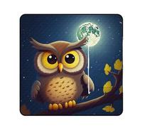 DWVTSLH Picnic Blankets Waterproof Foldable Owl and Yellow Moon Printed Picnic Mat Outdoor Blanket for Camping on Grass Portable Sandproof Beach Blanket for Travel Hiking (59.06"x59.06" )