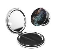 DWVTSLH Psychedelic Smoke Compact Mirror for Purse, Double-Sided 2X/1X Magnifying Mirror for Women Men, Travel Makeup Mirror for Handbag, Handheld Vanity Mirror for Gift