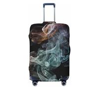 DWVTSLH Psychedelic Smoke Luggage Covers for Suitcase Tsa Approved, Spandex Elastic Suitcase Cover Protector Washable Anti-Scratch Travel Baggage Cover Fit 18-32 Inch Luggage, Black, Small