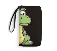 DWVTSLH Quiet Cartoon Crocodile Printed Wallets Zip Around Wallets Leather Long Wallets for Men And Women Credit Card Holders with Cord, Essential for Travel, Office And Shopping