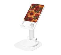 DWVTSLH Red Sunflower Cell Phone Stand for Desk - 360° Rotation Angle Height Adjustable Desktop Phone Holder Cellphone Cradle, Fully Foldable Mobile Phone Holder for All Smartphones