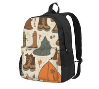 DWVTSLH Sleeping Bag Boots Campfire pattern Backpack for Men Women Gift Casual Daypack Lightweight Work Bag College Laptop Bag