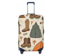 DWVTSLH Sleeping Bag Boots Campfire pattern Luggage Covers for Suitcase Tsa Approved, Spandex Elastic Suitcase Cover Protector Washable Anti-Scratch Travel Baggage Cover Fit 18-32 Inch Luggage, Black