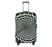 DWVTSLH spiral optical illusion gif Luggage Covers for Suitcase Tsa Approved, Spandex Elastic Suitcase Cover Protector Washable Anti-Scratch Travel Baggage Cover Fit 18-32 Inch Luggage, Black, M