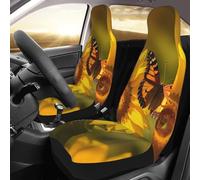 DWVTSLH Sunflower Butterfly Sunny Car Seat Covers 2 Pack Breathable Washable Front Car Seat Protector Non-Slip Car Seat Cushion Waterproof Automotive Seat Cover for Cars Trucks SUV Front Seat