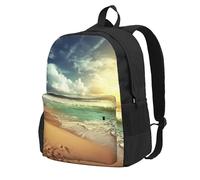 DWVTSLH Sunset on The Beach Backpack for Men Women Gift Casual Daypack Lightweight Work Bag College Laptop Bag