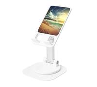 DWVTSLH Sunset on The Beach Cell Phone Stand for Desk - 360° Rotation Angle Height Adjustable Desktop Phone Holder Cellphone Cradle, Fully Foldable Mobile Phone Holder for All Smartphones