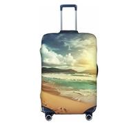 DWVTSLH Sunset on The Beach Luggage Covers for Suitcase Tsa Approved, Spandex Elastic Suitcase Cover Protector Washable Anti-Scratch Travel Baggage Cover Fit 18-32 Inch Luggage, Black, L