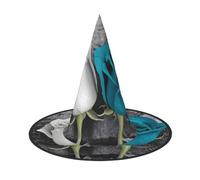 DWVTSLH Teal Gray Rose Halloween Witch Hat 2 PCS Witch Costume Accessories Wizard Hats for Halloween Party Supplies