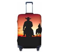 DWVTSLH Texas Cowboy Luggage Covers for Suitcase Tsa Approved, Spandex Elastic Suitcase Cover Protector Washable Anti-Scratch Travel Baggage Cover Fit 18-32 Inch Luggage, Black, S