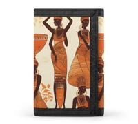 DWVTSLH Trifold Wallet with Keychain Card Holder Wallet Gift for Men Women | African Tribal Woman Wallet with ID Window, 8 Card Slots, Hidden Pockets, Modern Fashion Cash Holder