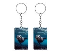 DWVTSLH Underwater Sea Lion Keychain Acrylic Keychain Transparent Keychain for Vinyl Kit Keyring Picture Keychain Acrylic Keychain for Pendant Keychain