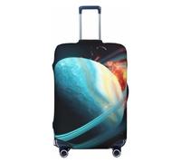 DWVTSLH Uranus Impact Luggage Covers for Suitcase Tsa Approved, Spandex Elastic Suitcase Cover Protector Washable Anti-Scratch Travel Baggage Cover Fit 18-32 Inch Luggage, Black, XL