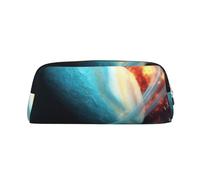 DWVTSLH Uranus Impact Pencil Pouch Large Capacity Pencil Case Leather Cosmetic Bag Office Desk Organizer Coin Pouch Portable Zipper Toiletry Bag for Travel Outdoor, Gold, One size