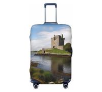 DWVTSLH View of The Dunguaire Castle Luggage Covers for Suitcase Tsa Approved, Spandex Elastic Suitcase Cover Protector Washable Anti-Scratch Travel Baggage Cover Fit 18-32 Inch Luggage, Black, S