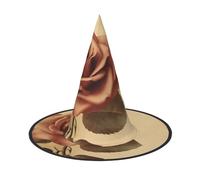 DWVTSLH Vintage rose Halloween Witch Hat 2 PCS Witch Costume Accessories Wizard Hats for Halloween Party Supplies