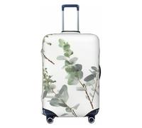 DWVTSLH White Natural Greenery Twig Luggage Covers for Suitcase Tsa Approved, Spandex Elastic Suitcase Cover Protector Washable Anti-Scratch Travel Baggage Cover Fit 18-32 Inch Luggage, Black, L