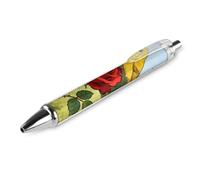 DWVTSLH Yellow Bird on Roses Pens Ballpoint, 1 PCS 0.5mm Quick Dry Black Ink Pens, Smooth Writing Pens with Soft Grip, Retractable Gel Pen Office Supplies Custom Pens Personalized Gifts