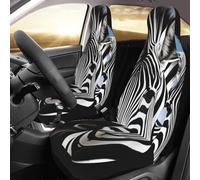 DWVTSLH Zebra Car Seat Covers 2 Pack Breathable Washable Front Car Seat Protector Non-Slip Car Seat Cushion Waterproof Automotive Seat Cover for Cars Trucks SUV Front Seat