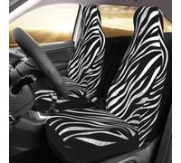 DWVTSLH Zebra Print Car Seat Covers 2 Pack Breathable Washable Front Car Seat Protector Non-Slip Car Seat Cushion Waterproof Automotive Seat Cover for Cars Trucks SUV Front Seat