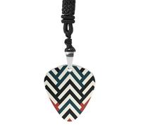 DWVTSLH ZigZag Stripe Guitar Pick Necklace for Men Women Personalized Guitar Pick Pendant Necklace Stainless Steel Party Fashion Jewelry Gifts for Guitar Lovers Musical Necklaces