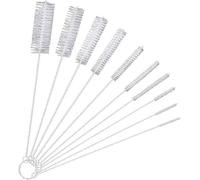 Dww-Brosse de Nettoyage,12 Pack Goupillon pour Cuisine Bouilloire Thire Spou Buse De Pistolet Tube Voiture Clavier Nylon 10 Blanc 200mm.(Blanc)